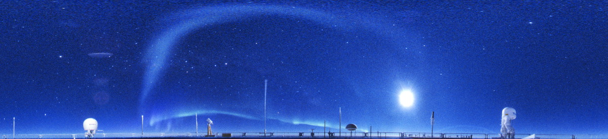 [AuroraRoof01FVW.jpg]
The full moon somewhat dims two auroral curtains.