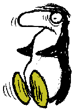 Drawing of an angry penguin