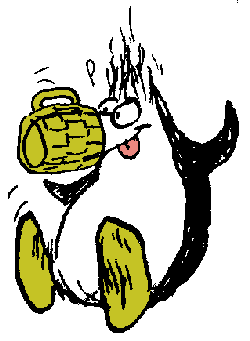 Drawing of drunk penguin