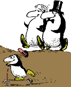 Drawing of a penguin family