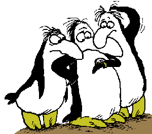 Drawing of late penguins