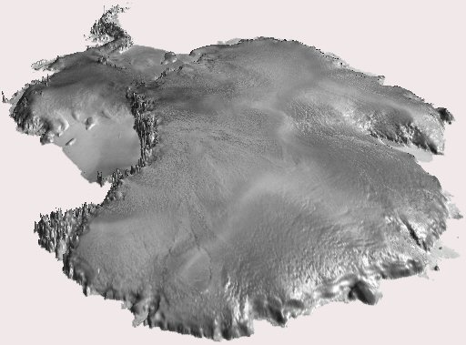 [AntarcticaRadarsatDEMmapping.jpg]
Perspective view of Antarctica obtained by combining elevation data and radarsat data. The orientation is such to show DdU and Dome C in the foreground.