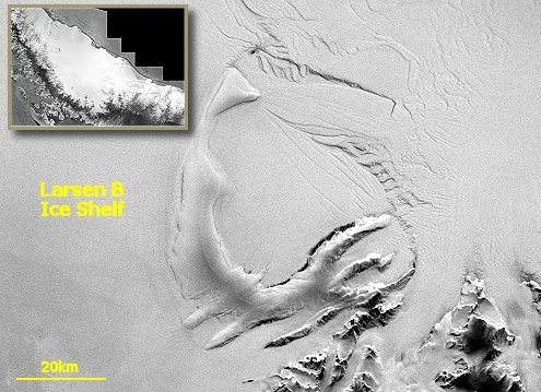 The Larsen B ice shelf before its disappearance
