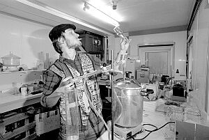 [Arnaud_Dessommes.jpg]
Classic B&W portrait in mixed light conditions. Here Arnaud tasting the output of his still in Antarctica. The other thing about this image is that in B&W it's easier to mix various light conditions: here the flash (blue-white), the neon (green), the halogen (yellow-orange) and the light of the sun coming through the window (yellow-white). In color it's impossible to know beforehand how it's going to turn out. I took more portraits of the team.