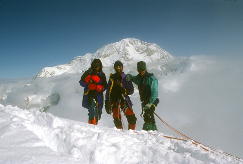 [HunterSummit.jpg]
Summit of Mt Hunter, with Denali in the background.