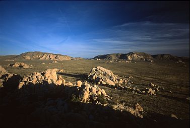 [JoshAll.jpg]
Panorama of Joshua Tree: big boulders strewn all around the desert.