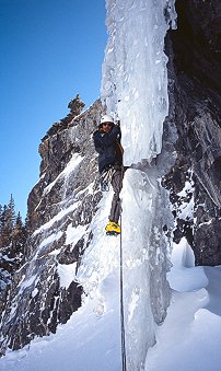 [LincolnFalls.jpg]
That'd be me on lead on a split free-standing column at Lincoln Falls. Great conditions.