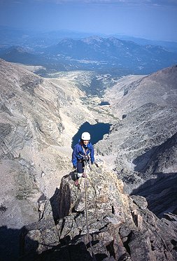 [TableLedge.jpg]
Table Ledge reaching Kiener's. You can take the rope off and put the comfortable shoes on.... Chasm Lake visible in the background.