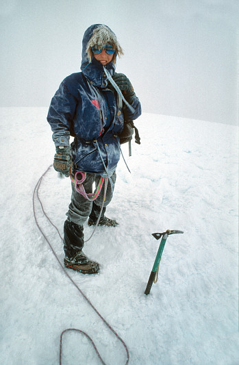 [ChimborazoSummit.jpg]
on the summit, in icy clouds. We knew we were on the summit from the amount of 'yellow snow' on the ground !