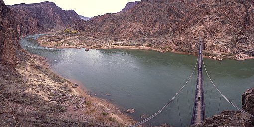 Panorama of the Colorado river at the bottom of Grand Canyon