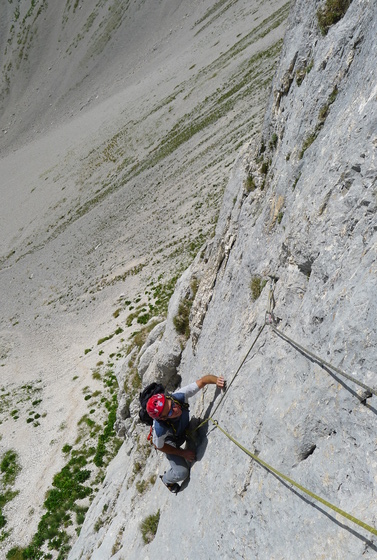 [20120807_095938_PizzoDiavolo.jpg]
Tonino on the hard slabby section where I flew off.