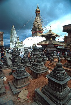 [SmallShrines.jpg]
Small shrines in front of the Swayambunath stupa.