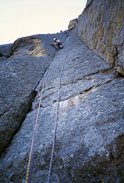 [AssemblyLine.jpg]
That's me leading Assembly Line, a long 5.9 handcrack.