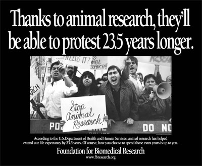 Right: Animal testing protest