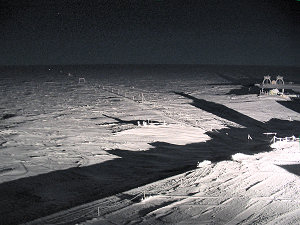 Winter view from the top of Concordia during the long period of darkness
