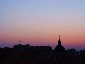 Alpenglow (!) above the city rooftops