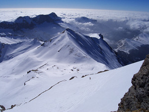 Descent towards Vallon Pierra from the summit of Grand Ferrand