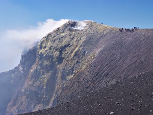 Cliff above the main crater of Mt Etna