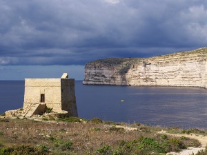 Ras il-Bajda tower and Xlendi bay