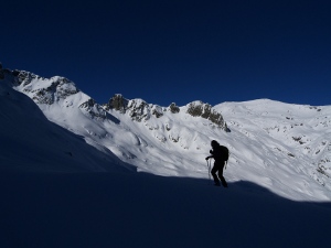 Backcountry skiing around the Buet