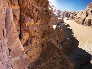 Climbing above the Barrah canyon