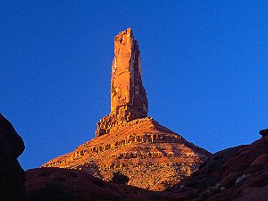 Castleton tower at sunset, before the climb