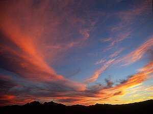 Sunset clouds over Death Valley