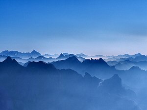 Early morning on border ranges between France and Italy