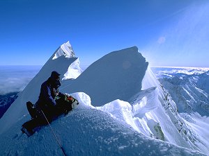 Summit ridge of Mt Cook