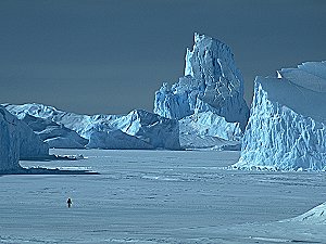 On our way to some mighty iceberg climbing (