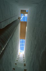 DomeC_DrillHoleBelow - Drilling hole seen from below, Dome C 1998