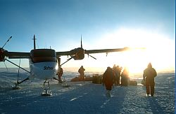 DomeC_TwinOtterLight - Twin Otter ready for take-off, Dome C
