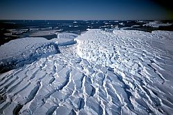 GlacierAbove - Air view of the Astrolabe glacier, Antarctica