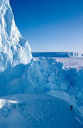 IcebergSki - Cross country skier inside an iceberg, Antarctica