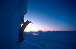 IcebergSolo - Iceberg climber in short Antarctic day