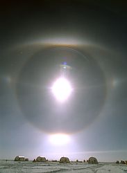 SkyPearyArcsV - Parhely phenomenon (aka Sundog) above Dome C, Antarctica
[ Click to go to the page where that image comes from ]