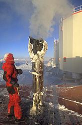 AlienEggs4 - Breaking up the 'alien egg' carbon and ice shells growing on the top of the power plant exhaust.