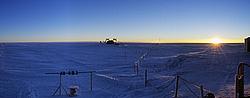 CableRollsPano_ - Cable rolls left in place during the winter.