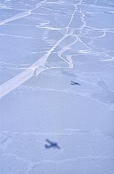 FlyingAboveSeaIce2 - Flying above sea ice, where breaks into the ice have refrozen into some imitation of roads.
[ Click to go to the page where that image comes from ]
