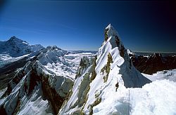 CashanSummit - Traversing the razor edge of the Cashan Ovest summit, Peru
[ Click to download the free wallpaper version of this image ]