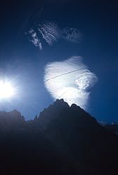 CouldMtBlanc - Clouds on the summit of Peuterey, Chamonix, France