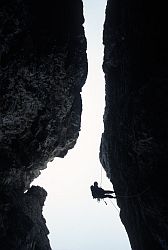 DarkRappel - Rappelling between the towers of the Tre Cime di Lavaredo, Dolomite 1999