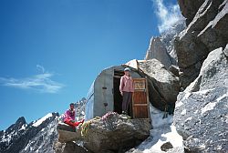 EcclesRefuge - Eccles refuge before the ascent of the Central Pillar of Freney, Mt Blanc, Chamonix, France