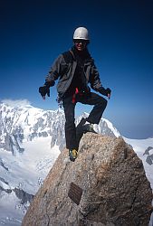 Equilibrium - Ballancing on the summit of the Dent du Geant, Chamonix, France