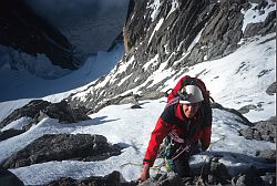 FreneyBase - Start of the Central Pillar of Freney, Mt Blanc, Chamonix, France