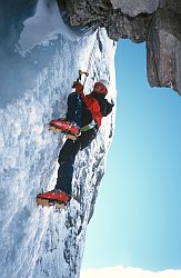 IceClimbingCham - Cécile ice climbing in Chamonix, France