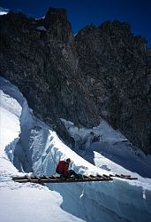 MtBlancCrevasse - Crevasse on the italian side of Mt Blanc, France