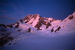 MtCookFallenFace - East face of Mt Cook with the landslide clearly visible, New Zealand 1994