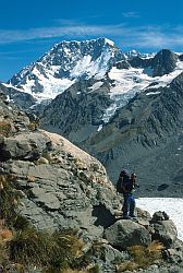 MtCookForValley - Mt Cook seen from Beetham Valley, New Zealand 2000