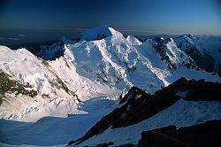 TasmanFromCook - Mt Tasman seen from Mt Cook, New Zealand 1994